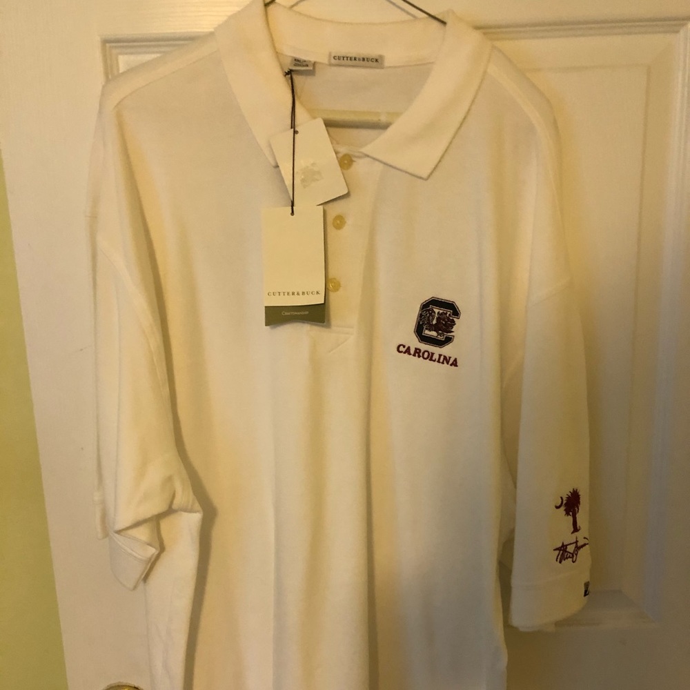 Cutter & Buck Men’s GAMECOCK Polo NWT XXL White